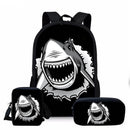 3D Soccer Foot Ball Print 3pcs/Set Kids School Bags Backpack