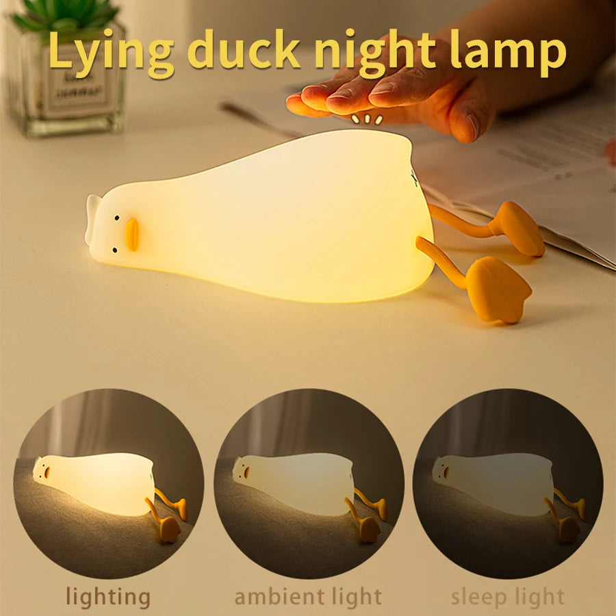 Rechargeable Lying Flat Duck LED Night Light for Kids&