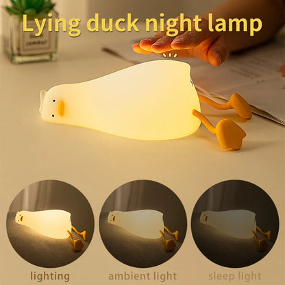 Rechargeable Lying Flat Duck LED Night Light for Kids&