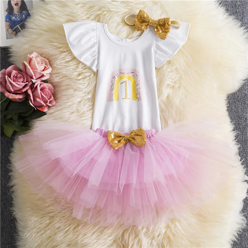 Unicorn Design Tutu 1st Birthday Party Baby Girls Dress childrensterritory