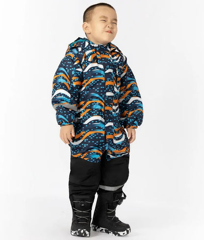 Plus Velvet Windproof Kids One-piece Thickening Ski Suit childrensterritory