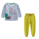 Kids Cartoon Animals and Letter Print 2 Piece Suit Sets childrensterritory