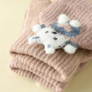 Cartoon Bunny Warm Half Finger Flip Gloves for Kids childrensterritory