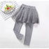 Kids Girls Lace Design Slim Skirt Trousers childrensterritory