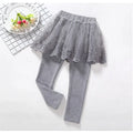 Kids Girls Lace Design Slim Skirt Trousers childrensterritory