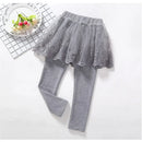 Kids Girls Lace Design Slim Skirt Trousers childrensterritory