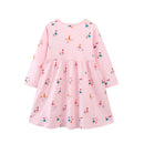 Girls Long-Sleeves Cartoon Print Casual Dresses childrensterritory