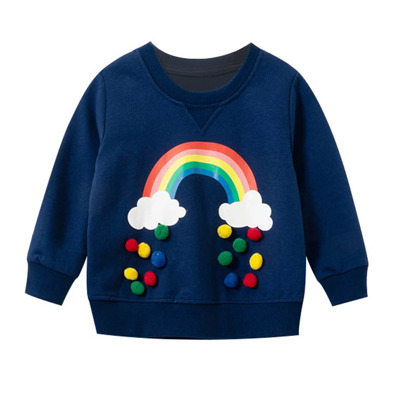 Full-Sleeve Cartoon Print Sweatshirts For Girls