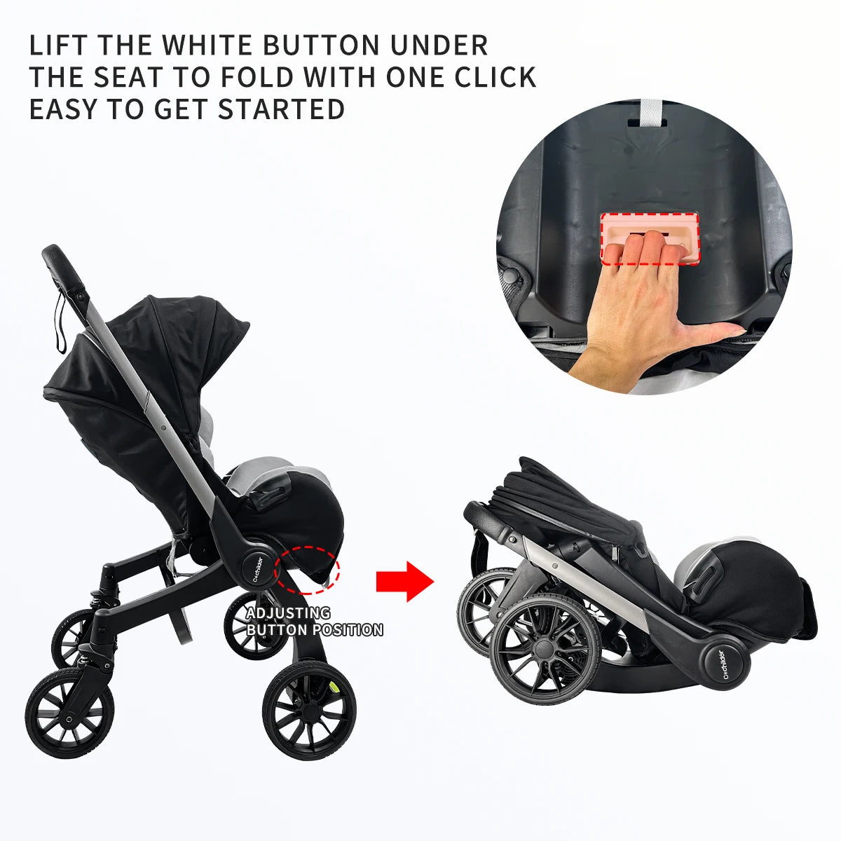 Newborn Lightweight Pushchair with Adjustable Handle childrensterritory