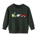 Cartoon Animal Print Long Sleeve Kids Boys Sweatshirts childrensterritory