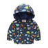 Cartoon Dinosaur Print Windbreaker Jacket for Kids Boys childrensterritory