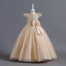 Girls' Embroidery Bow Lace Design Long Party Dresses childrensterritory