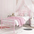 Twin Size Pink Metal Bed Frame with Headboard childrensterritory