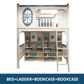 Kids Modren Bunk Bed with Bookcase and Wardrobe childrensterritory