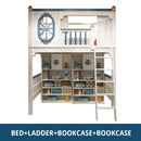 Kids Modren Bunk Bed with Bookcase and Wardrobe childrensterritory