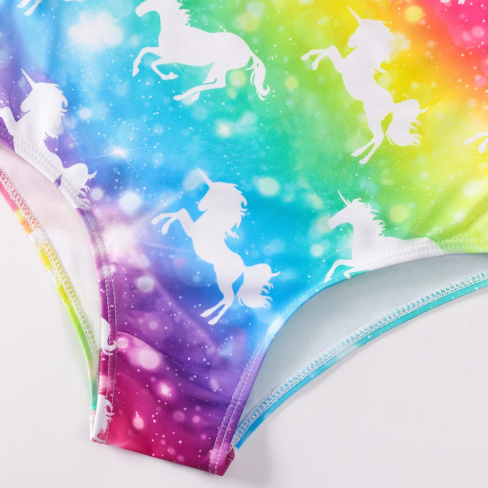 Kids Girls One-piece Sling Swimsuit with 3D Fish Scale Printing