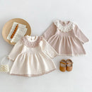 Girls’ Long Sleeves Collar Design Warm Dresses