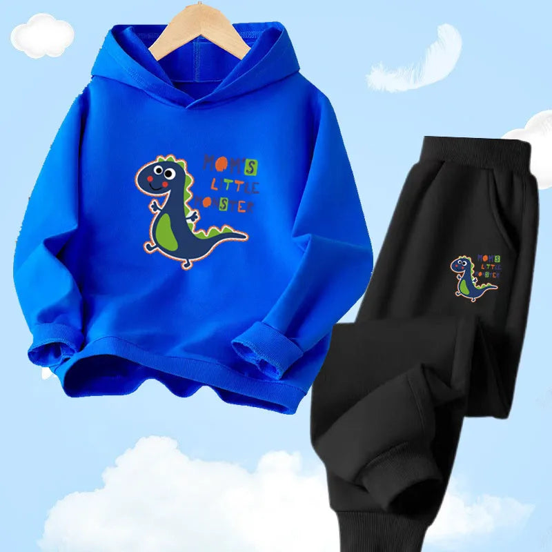 Kids 2pcs Dinosaur Printed Hoodie + Pants Set childrensterritory