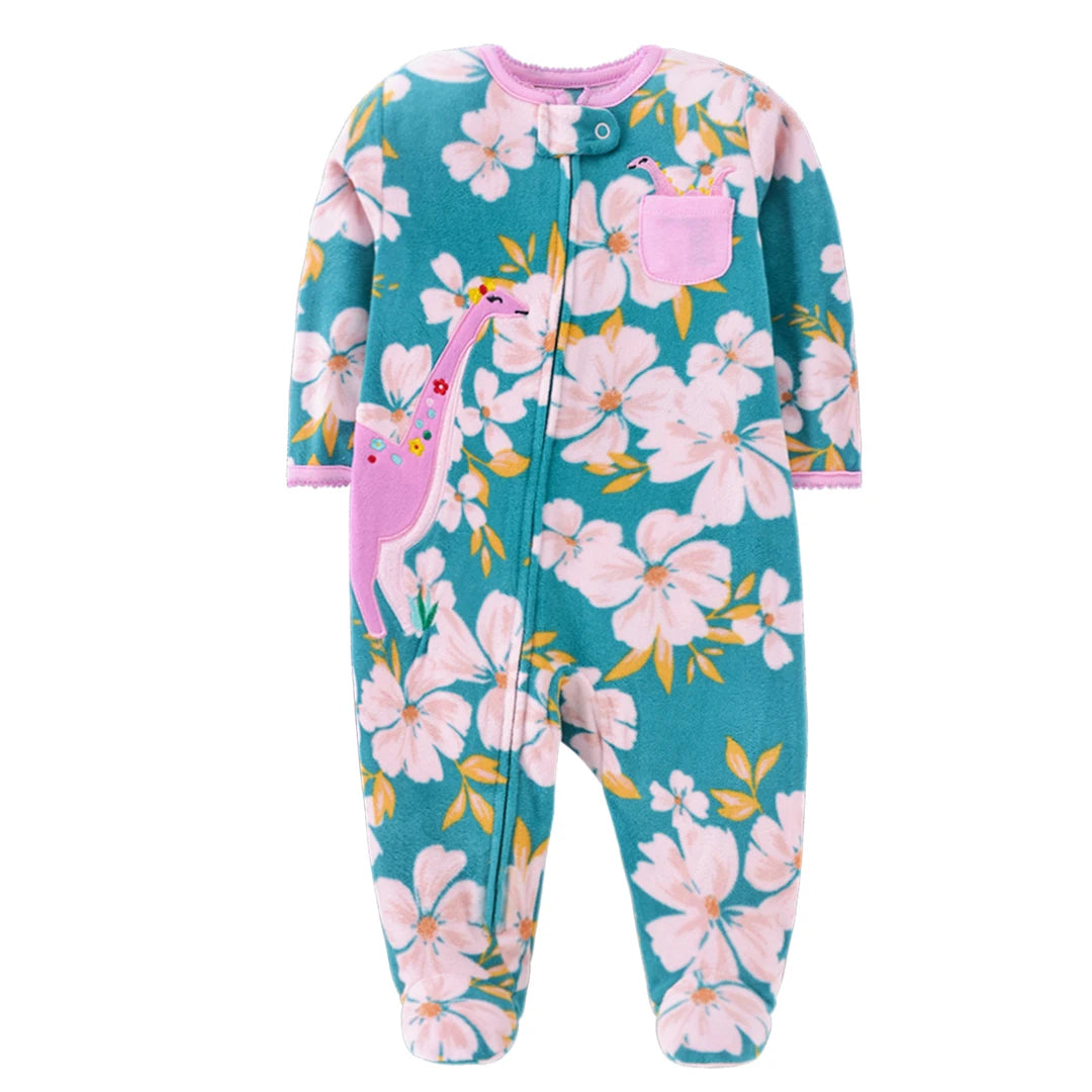 Baby Girl Floral Romper for Winters With Headband