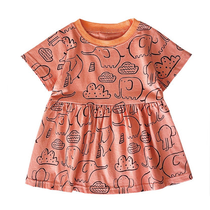 Cute Pattern Casual Little Girls Summer Dresses childrensterritory