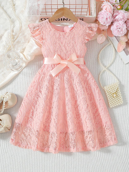 Kids Girls Floral Lace Casual Style Summer Dress
