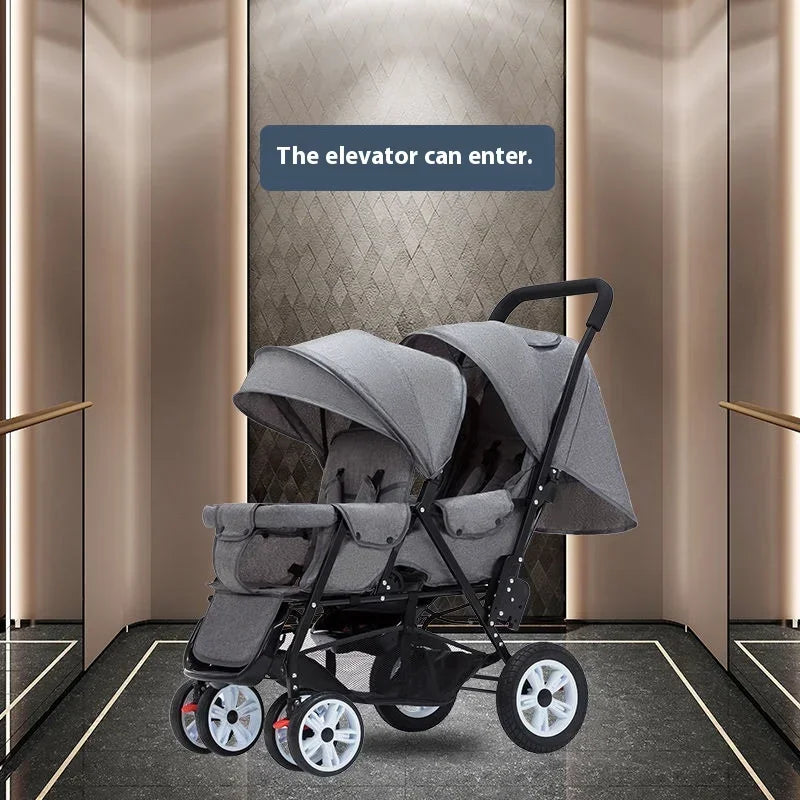 Lightweight Front &amp; Back Seats Baby Pushchair