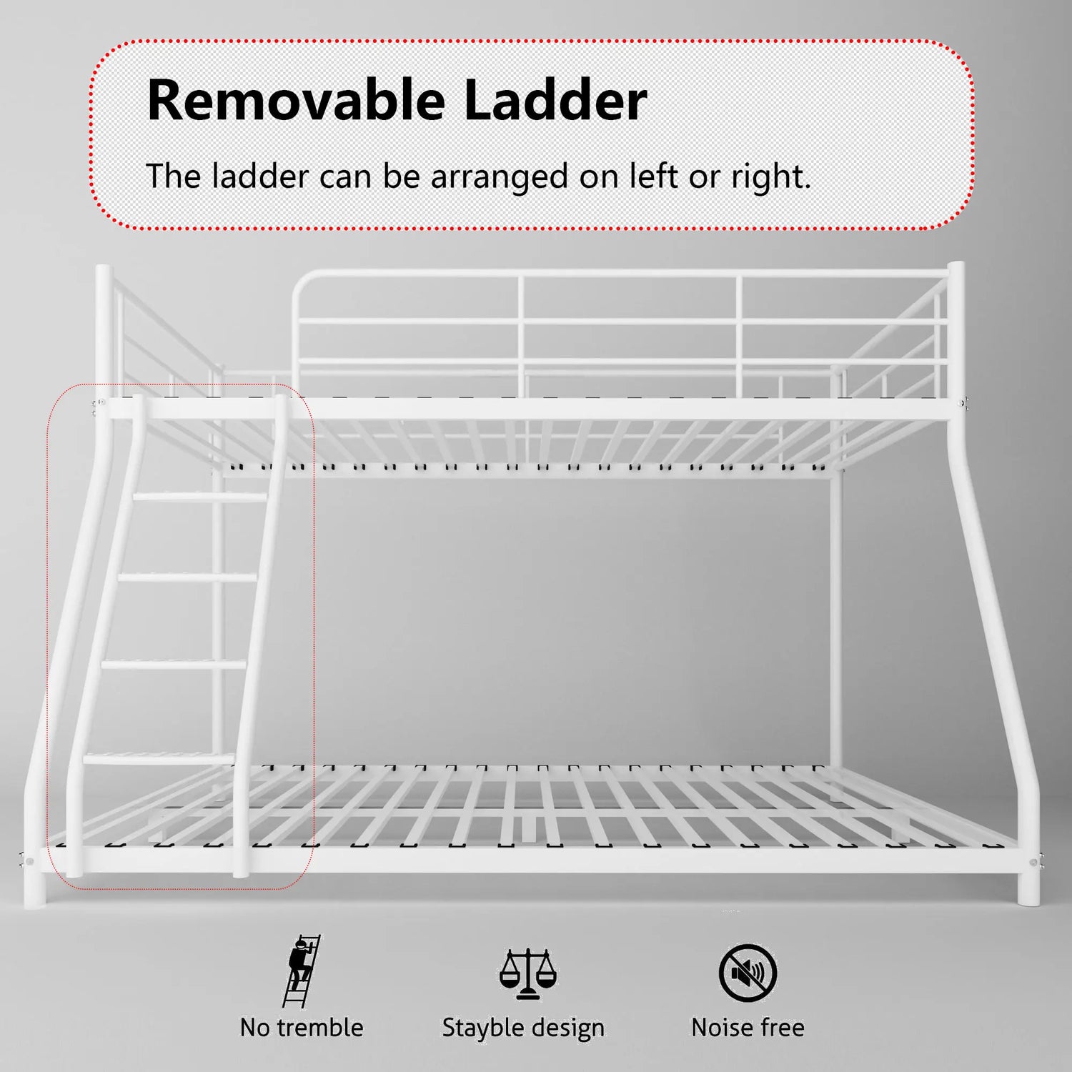 Cozy Twin Oversized Metal Bunk Bed with Padded Sides childrensterritory