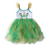 Unicorn Cartoon Design Layered Tulle Kids Girls Summer Dress childrensterritory
