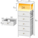 Dresser with Nightstand, Fabric Drawers, and White Shelves childrensterritory