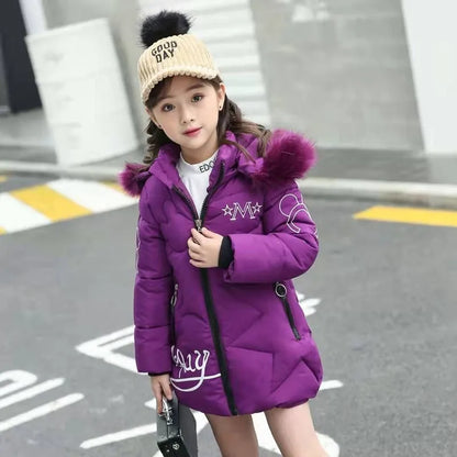Kids Girls Winter Thick Hooded Parka Jackets childrensterritory