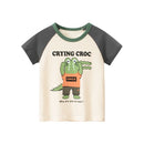 Cartoon Letter Printed Kids Boys Girls Loose Summer Cotton Top childrensterritory