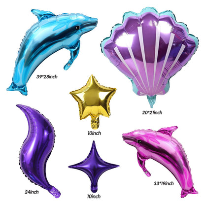 75/87/102 Pcs Little Mermaid Theme Party Balloon Arch Decorations childrensterritory