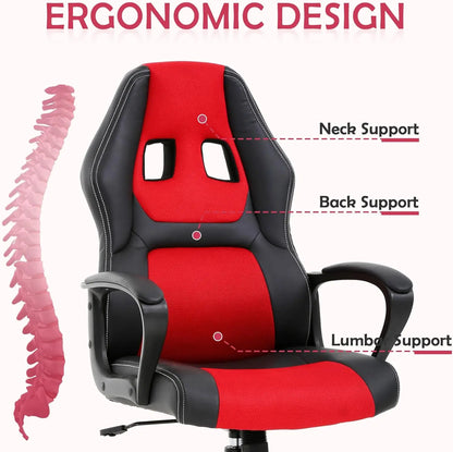 Office Swivel Chair with Adjustment and Lumbar Support childrensterritory