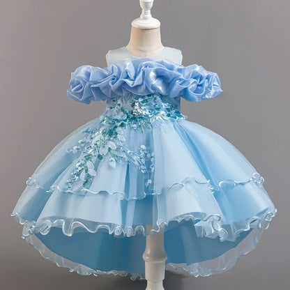 Beaded Sequined First Birthday Party Dresses for Baby Girls