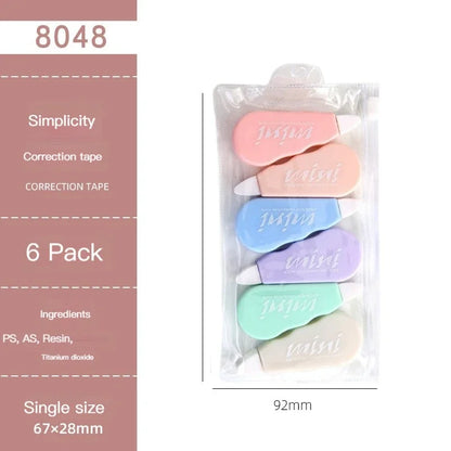 6Pcs/pack Portable Mini Correction Tapes Set childrensterritory