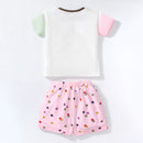 Kids Girls Cartoon Animals Design Cotton Tops + Pants Clothes Set childrensterritory