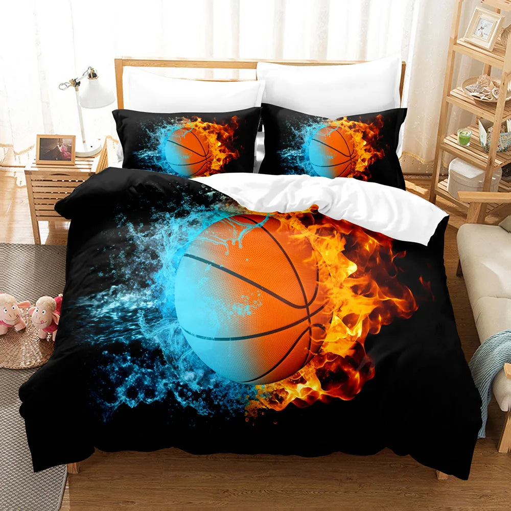 Kids 3D Basketball Design Soft Bedding Set