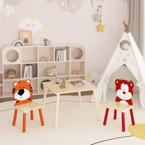 Kids Wooden Table and 2 Chairs Set/Art Desk