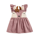 Baby Girl Cartoon Designed Corduroy Mini Dress