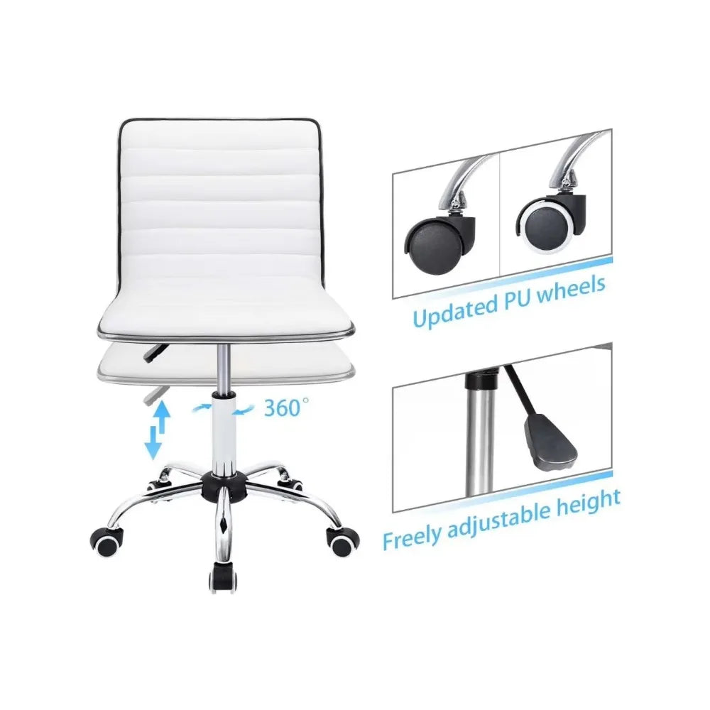 PU Leather Swivel Computer Desk Chair of Mid Back childrensterritory