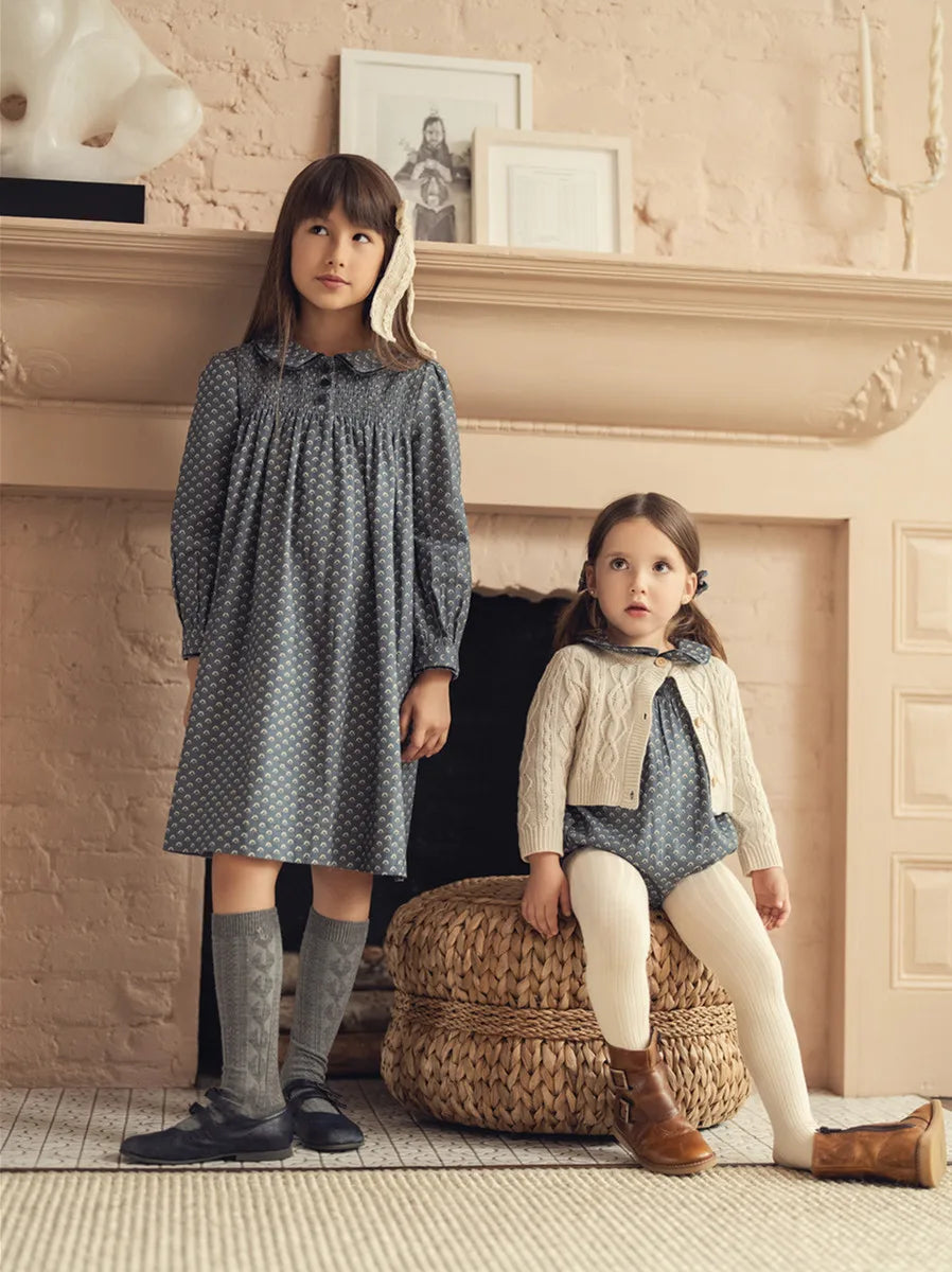 Blue Shabbos Print Soft Wool Knitted Family Matching Clothing childrensterritory