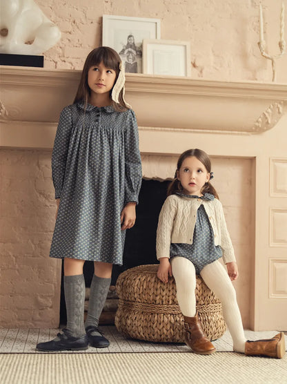 Blue Shabbos Print Soft Wool Knitted Family Matching Clothing childrensterritory
