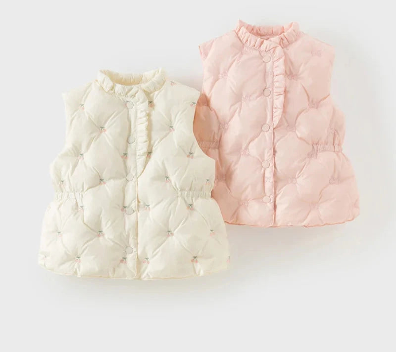 Waterproof Sleeveless Little Girls Cotton Down Jackets childrensterritory