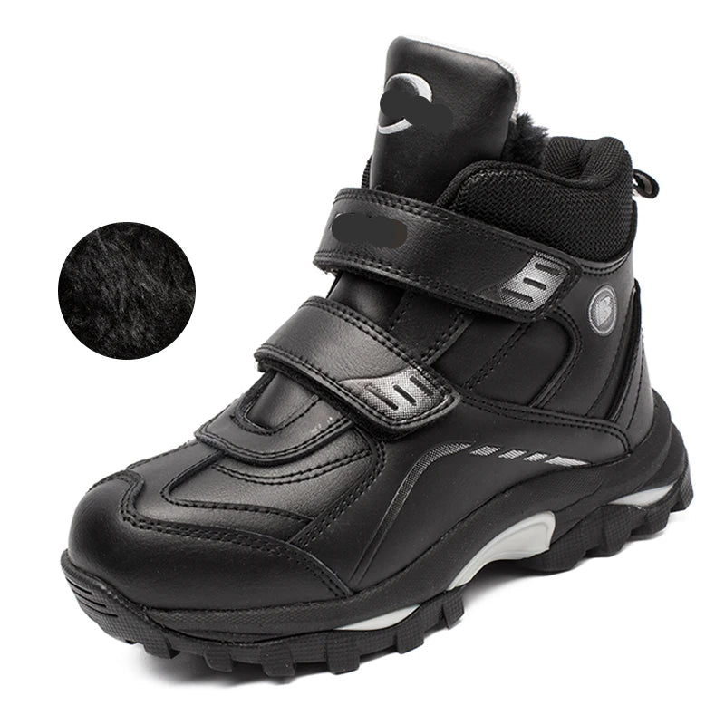 Anti-slip Kids Boys Ankle Boots with Motorcycle Hook and Loop childrensterritory