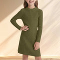 Girls’ Long-Sleeve Elegant Winter Dresses