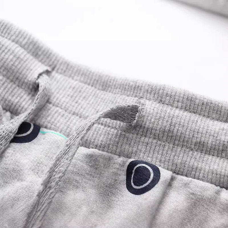 Cartoon Vehicles Print Kids Warm Sweatpants