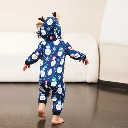 Warm Snowman Print Christmas Matching Pajamas for Family