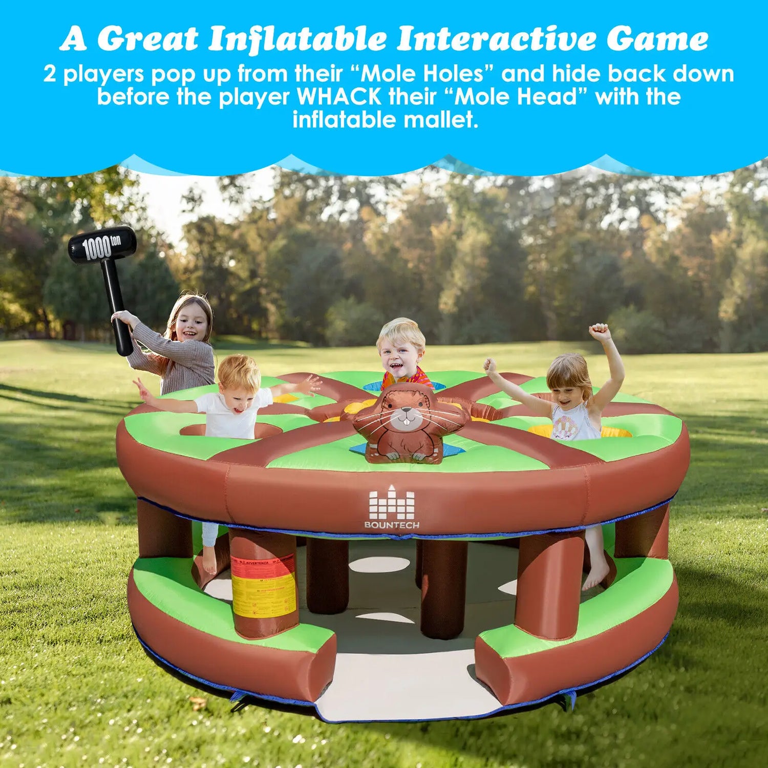 Kids Inflatable Whack-a-Mole Themed Game with 480W Blower childrensterritory