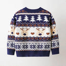 Cartoon Deer Design Knitted Christmas Sweaters For Kids childrensterritory