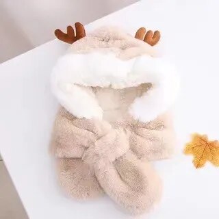 All In One Plush Windproof Deer Warm Hats for Kids childrensterritory